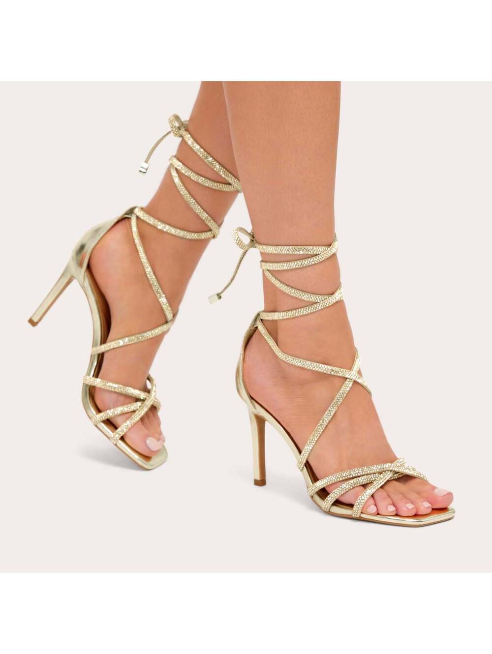 Carvela Paparazzi Tie Gold Crystal Heel EU 36 / US 5.5